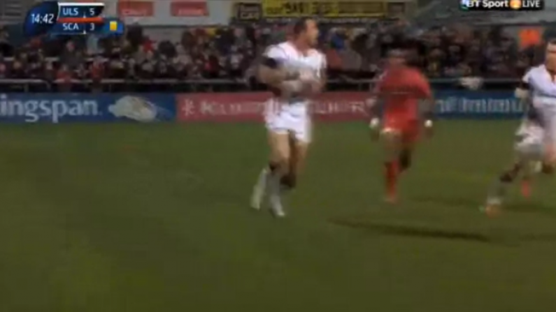 GIF: Delightful Pass From Tommy Bowe Allows Darren Cave To Cross For Ulster