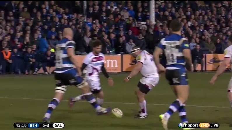 Video: Sale Prop Tries Drop Goal. You Know How It Ends.