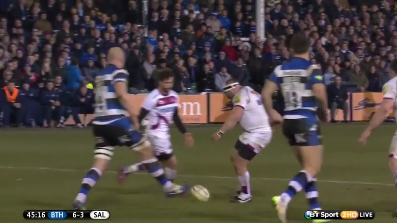 Video: Sale Prop Tries Drop Goal. You Know How It Ends.