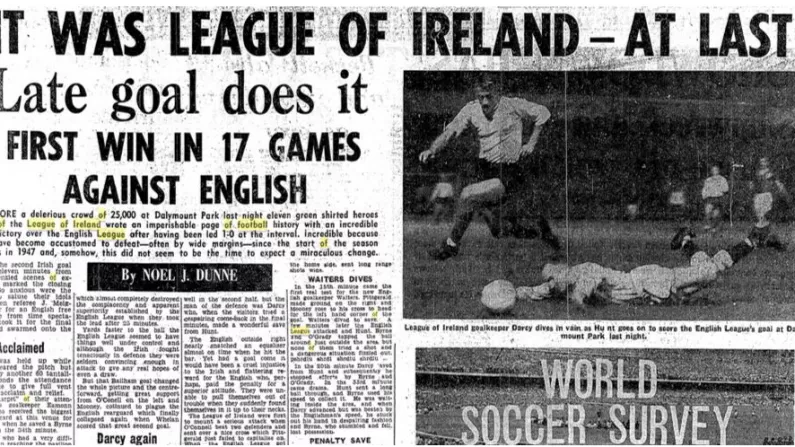 Balls Remembers The Night The League Of Ireland Beat The English Football League