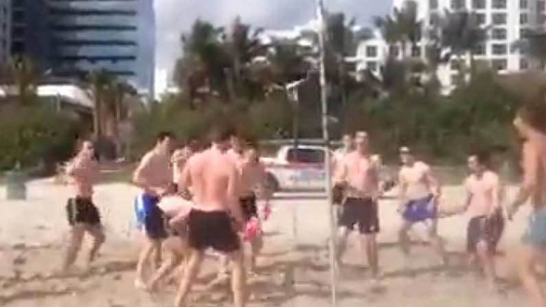 Edwin Van Der Sar Gets The Honour Of Playing Beach Volleyball With Kilkenny Hurlers