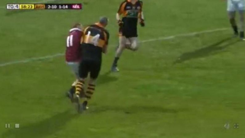 GIF: Kieran Donaghy Nails Slaughtneil's Christopher Bradley With Devastating Shoulder