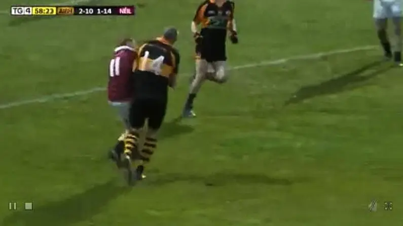 GIF: Kieran Donaghy Nails Slaughtneil's Christopher Bradley With Devastating Shoulder