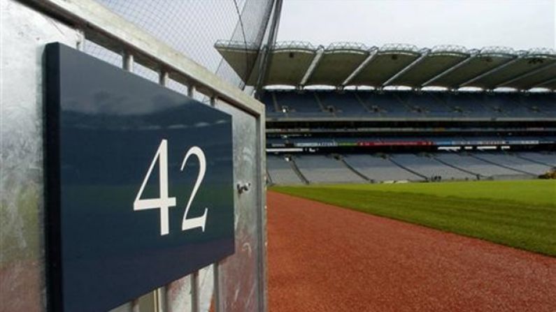 A GAA Fan Has Chained Himself To The Goalposts In Croke Park