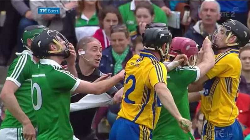 GIF: Clare's Pat Donnellan Sent Off For Striking Limerick's Donal O'Grady