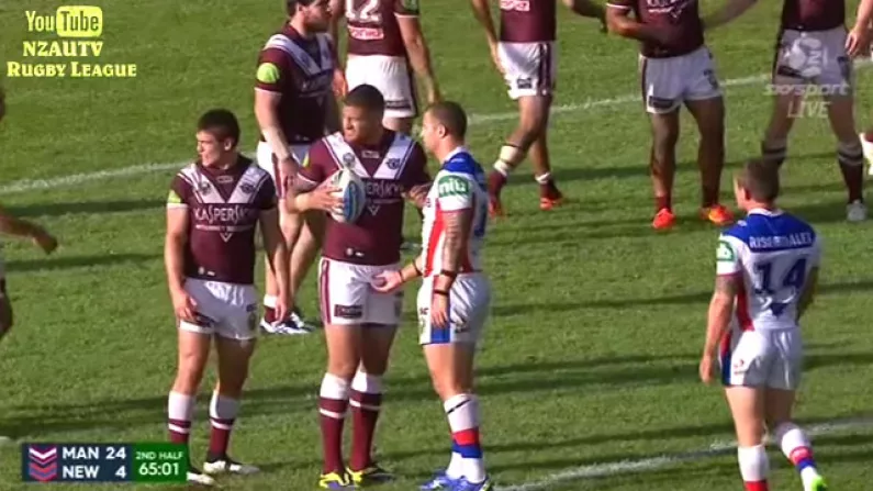 Video: One Of The Strangest Rugby League 'Tackles' You'll Ever See