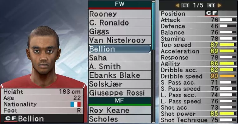 pes 5 best players