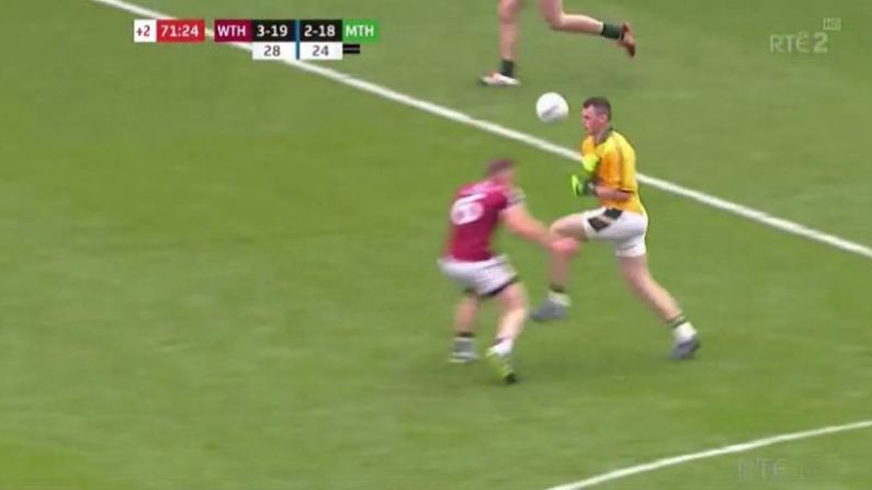 GIF: Meath Keeper Paddy O'Rourke Gets Straight Red After Collision With Westmeath Player