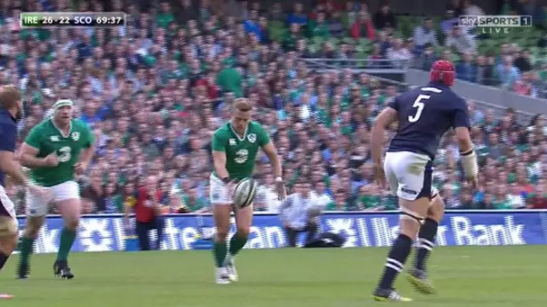 GIF: Ian Madigan Connects With Perfect Cross Kick For Decisive Try Against Scotland