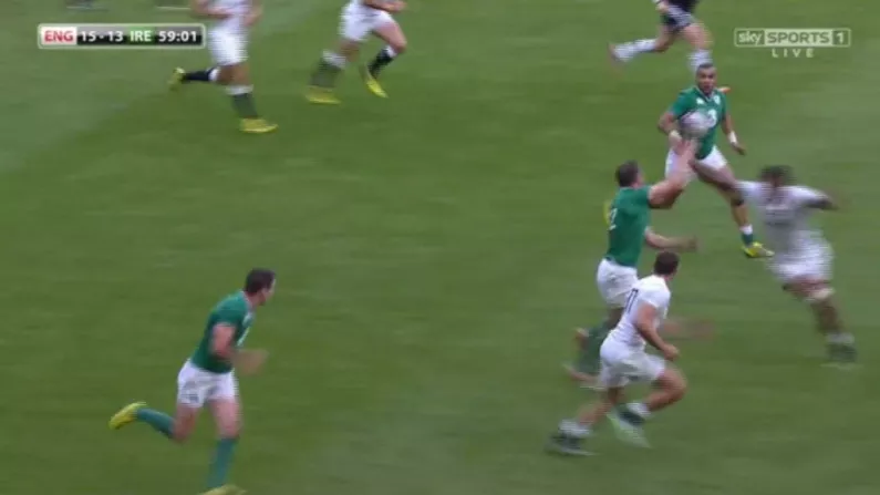 GIF: Robbie Henshaw Cops A Shot To The Face From Courtney Lawes After Very Forward Pass