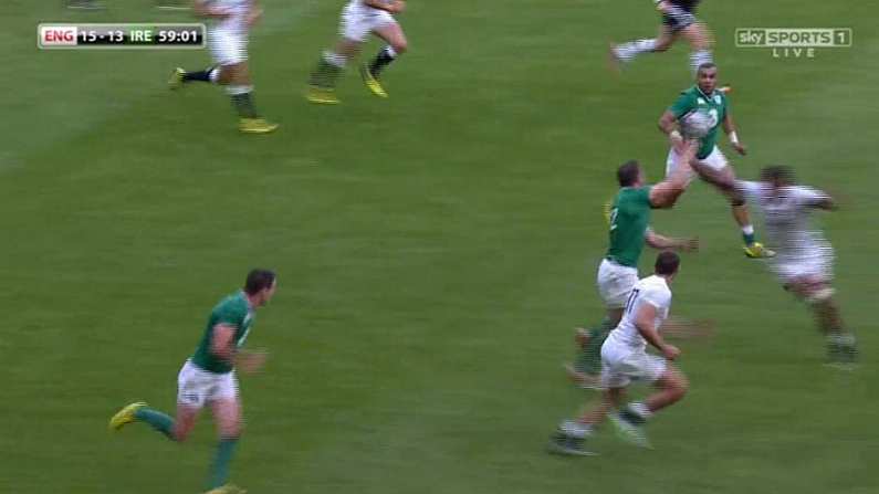 GIF: Robbie Henshaw Cops A Shot To The Face From Courtney Lawes After Very Forward Pass