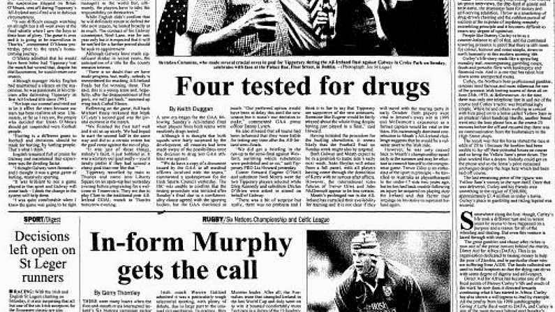 What Was In The Irish Sports Pages On September 11, 2001