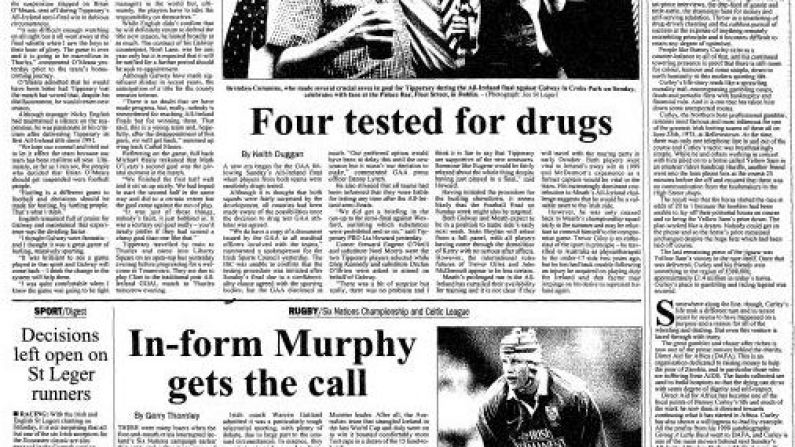 What Was In The Irish Sports Pages On September 11, 2001