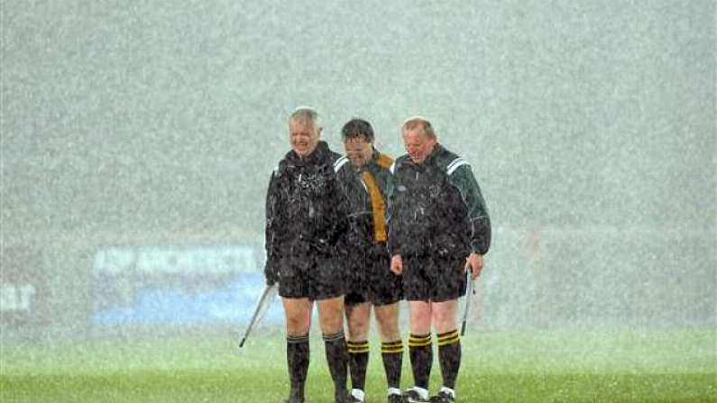 A Kerry GAA Pitch So Badly Flooded The Crossbars Are Nearly Submerged