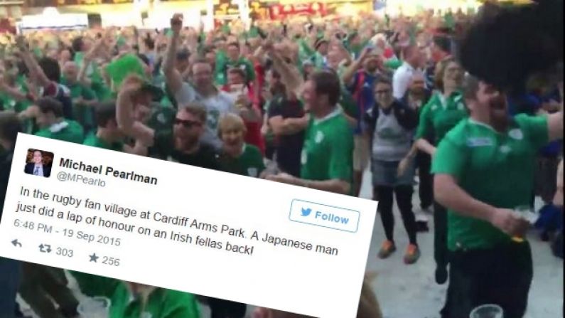 Video: Irish Fans In Cardiff Go Batshit Mental For Historic Japanese Victory