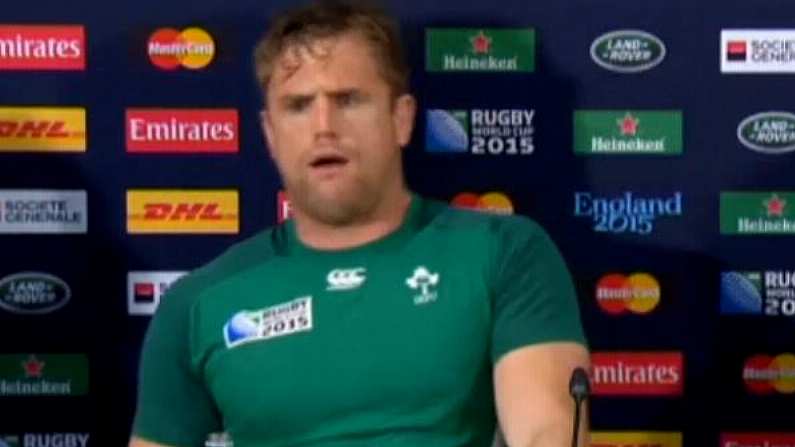 Even In A Press Conference, Jamie Heaslip Isn't Immune To A Bout Of Cramp