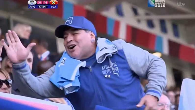 Watch: Argentine Legend Diego Maradona Goes Nuts At The Rugby World Cup