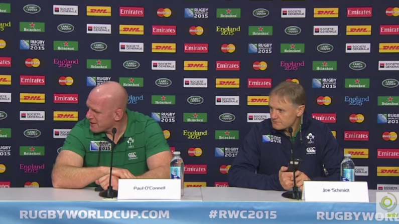 Watch: The Last Thing You Want To Happen While Joe Schmidt Is Speaking
