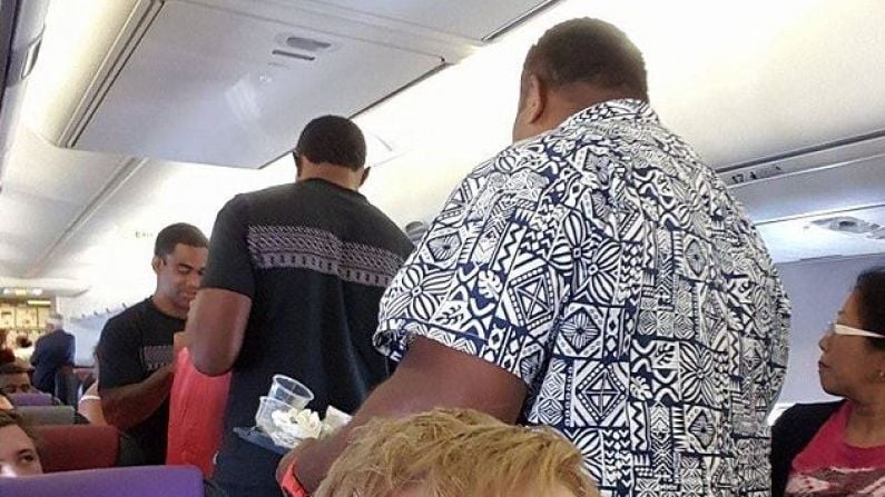 Lovely Moment As Fijian Rugby Players Help Out In Flight Attendant's Time Of Need
