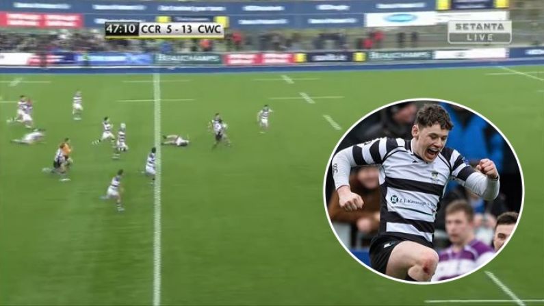 Watch: The Exhilarating End-To-End Try From The Leinster Schools Cup Semi-Final