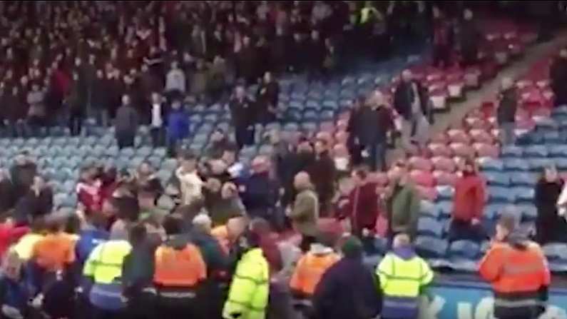 Disturbing Scenes As Salford Rugby Players Jump Into Crowd To Diffuse Fights Among Fans