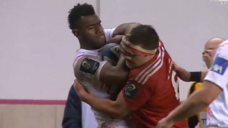 Watch: Nigel Owens Issues Red Card For Attempted Eye-Gouge On Munster's CJ Stander