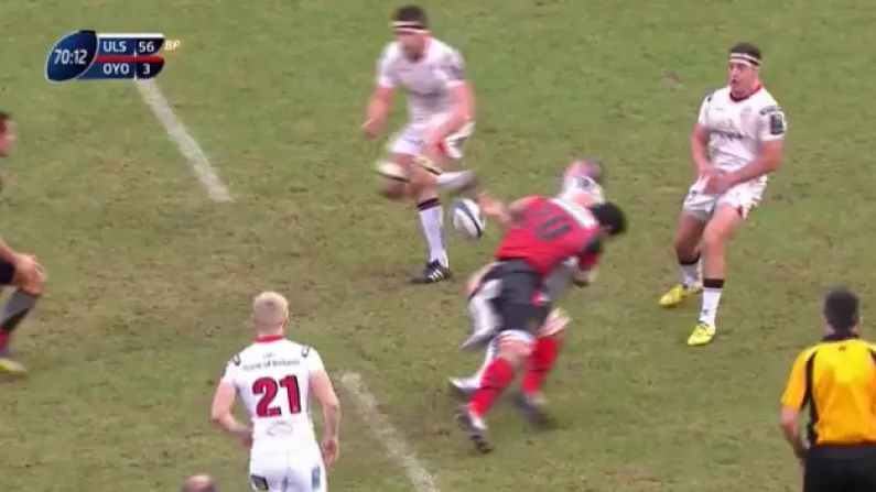 Watch: Ulster's Ian Humphreys Gets Sent Into Next Year With Brutal Hit