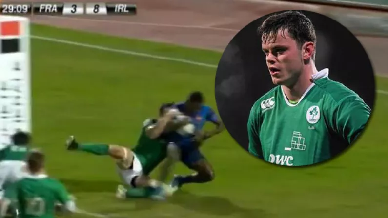 Watch: You Won't See A Better Try Saving Tackle Than Ireland U20 Star James Ryan's Amazing Effort