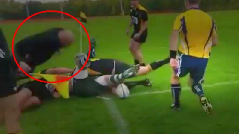 Spectacular Fan Wipeout Is The Reason Why You Shouldn't Stand So Close To The Pitch