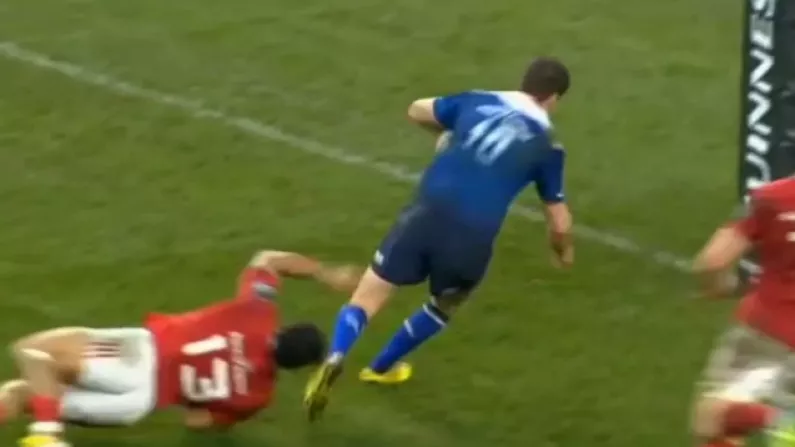 Watch: Jonny Sexton Runs Directly Into The Post Before Touching Down Against Munster