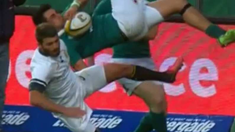 Watch: South Africa's Willie Le Roux Somehow Escapes A Red Card For Taking Out Tiernan O'Halloran