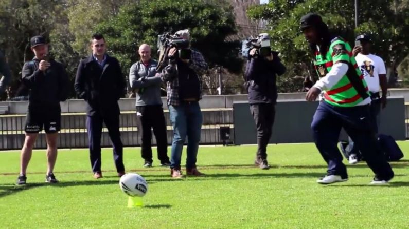 Watch: Marshawn Lynch Tries His Hand At Rugby League... With Mixed Results