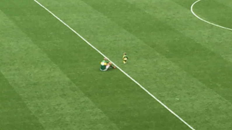 Heartbreaking: Kieran Donaghy And His Daughter Sitting On An Empty Croke Park Pitch