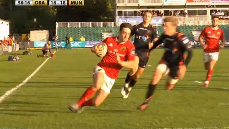 Watch: Munster Winger's Blushes Spared With Incredible Bit Of Luck Against Dragons