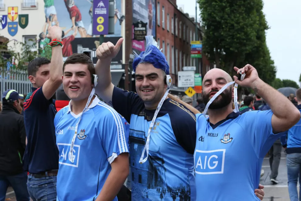 NO REPRO FEE Lidl distribute up to 20,000 radio headsets for All Ireland Football Finals! Pictured: GAA fans Larry White, Kevin Kiernan and Domhnaill Keane receive Lidl radio headsets at Croke Park today Photographer: Bryan Brophy / EVENTIMAGE “The TG4 Ladies All Ireland Football Finals took centre stage today during the men’s All Ireland Football Final. Lidl called on all fans to attend the TG4 Ladies All Ireland Football Finals next week, Sunday 25th September. Lidl distributed up to 20,000 radio headsets, enabling fans to listen to match commentary, calling on fans to show their #serioussupport for the All-Ireland Finalist teams. The same radio headsets will also work for commentary of the Ladies finals. For more imagery of these headsets in action, see the usual sports photography agencies.” Photographer: Bryan Brophy / EVENTIMAGE Studio: (01) 4939947 Mob: 087 2469221 (Bryan)