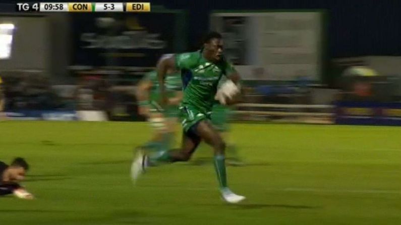 Watch: Niyi Adeolokun Leaves Edinburgh Defender On His Arse For Electric Connacht Try