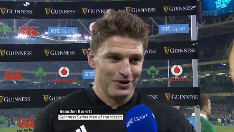 Watch: Beauden Barrett Apologises For Early Celebration Of Controversial Try