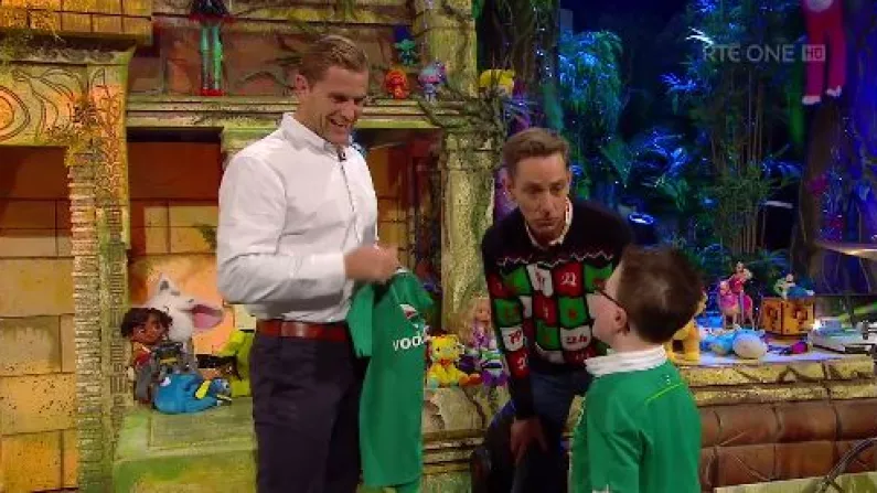 WATCH: Jamie Heaslip Leaves Young Evan Momentarily Silent At The Late Late Toy Show