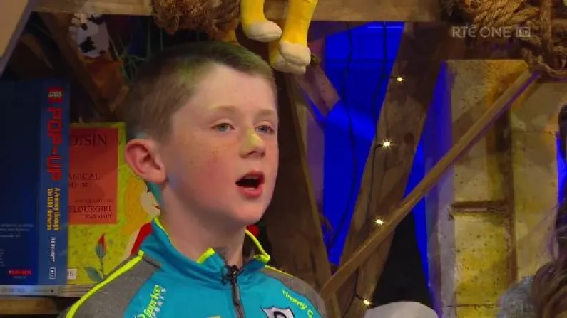 Watch: Tipp Kid Raps About All-Ireland Winners On Late Late Toy Show