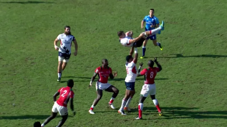 Watch: USA Sevens Player Shows Outrageous Strength In Hilarious Restart Take