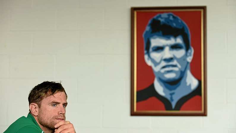 27 May 2015; Ireland's Jamie Heaslip during a press conference. Thomond Park, Limerick. Picture credit: Diarmuid Greene / SPORTSFILE