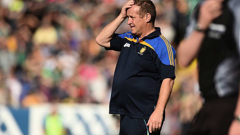 8 July 2017; Clare manager Colm Collins reacts during the GAA Football All-Ireland Senior Championship Round 3A match between Clare and Mayo at Cusack Park in Ennis, Co Clare. Photo by Diarmuid Greene/Sportsfile