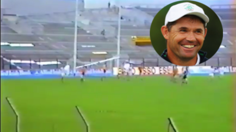 Watch: Padraig Harrington Collapses Croke Park Crossbar With Free-Kick