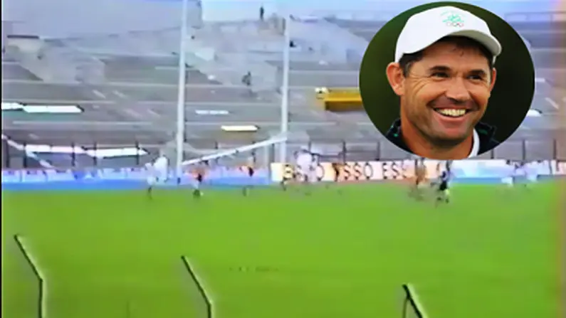 Watch: Padraig Harrington Collapses Croke Park Crossbar With Free-Kick