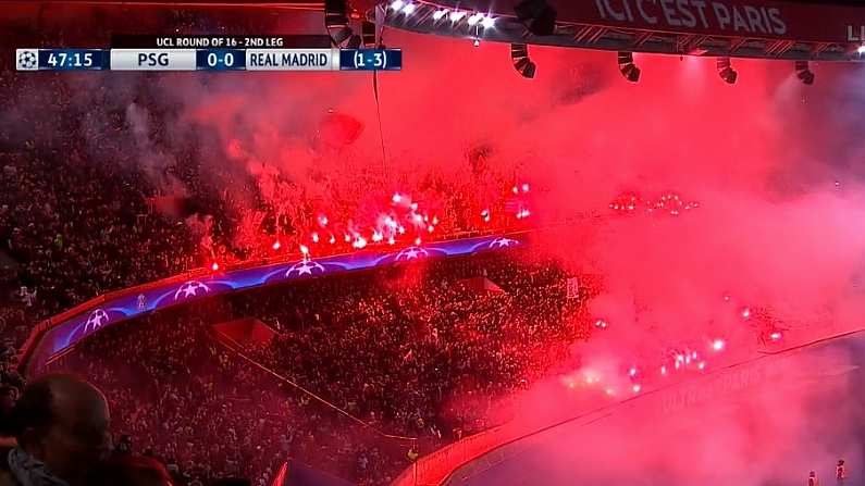 Watch: PSG Ultras Lose The Rag As Flares Threaten To Halt Real Madrid Clash