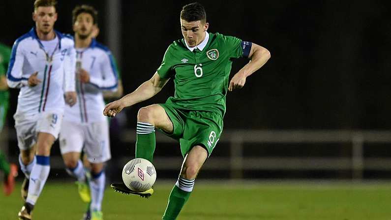 24 March 2016; Darragh Lenihan, Republic of Ireland. UEFA U21 Championship Qualifier, Republic of Ireland v Italy. RSC, Waterford. Picture credit: Matt Browne / SPORTSFILE