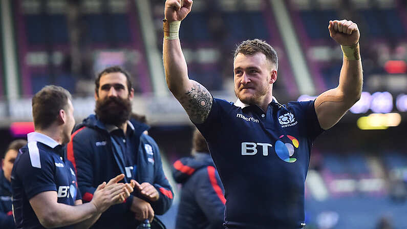 4 February 2017; Stuart Hogg of Scotland following his side's victory in the RBS Six Nations Rugby Championship match between Scotland and Ireland at BT Murrayfield Stadium in Edinburgh, Scotland. Photo by Ramsey Cardy/Sportsfile