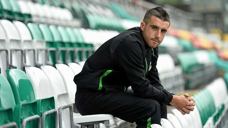 27 August 2014; Shamrock Rovers' Robert Bayly after a press conference ahead of their SSE Airtricity League Premier Division game against Sligo Rovers on Friday. Shamrock Rovers Press Conference, Tallaght Stadium, Tallaght, Dublin. Picture credit: Ramsey Cardy / SPORTSFILE