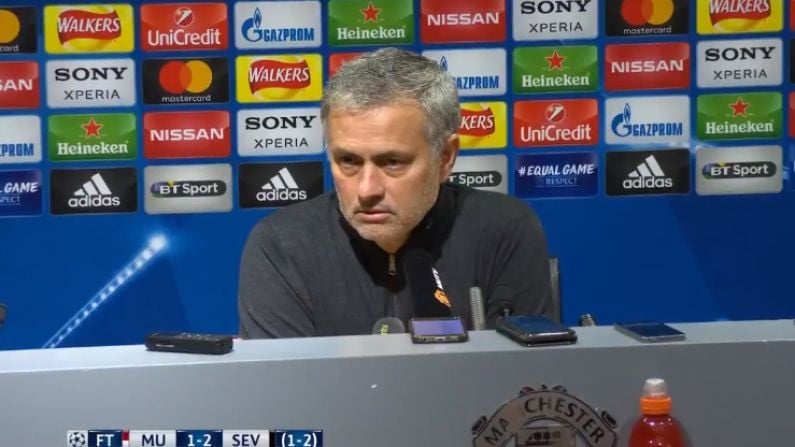 Watch: Oddly Upbeat Jose Mourinho After United Crash Out Of Europe