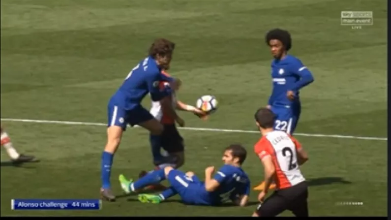 Marcos Alonso Escapes Red For Disgusting Stamp On Shane Long